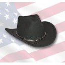 Chapeau western homme modèle " LEX " noir.