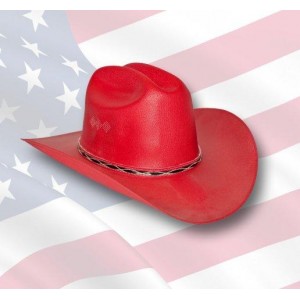 Chapeau western en coton huilé " rouge ".