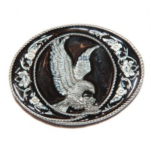 Boucle de ceinture western country, motif " aigle ".