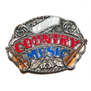 Boucle de ceinture western country, motif " country music ".