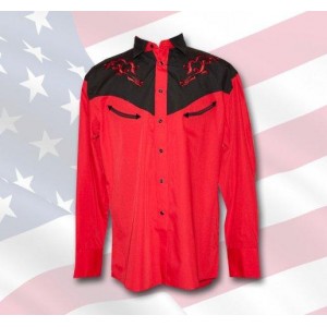 Chemise western homme modèle " OREGON ROUGE "