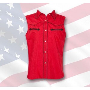 Chemise western femme modèle " CLAUDIA ROUGE ".