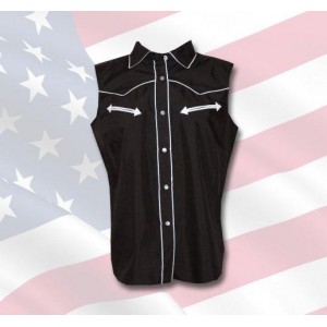 Chemise western femme modèle " CLAUDIA " noir .