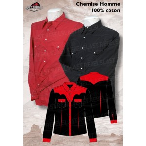 Chemise bi-color  rouge et noire