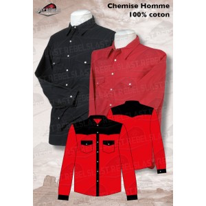 Chemise bi-color  noire et rouge