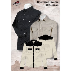 Chemise bi-color  noire et blanche