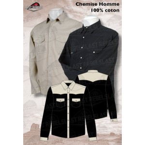 Chemise bi-color  blanche et noire