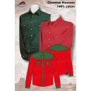 Chemise verte et rouge