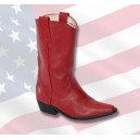 Botte western, cuir rouge, modèle " NEVADA "