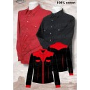 Chemise bi-color  rouge et noire