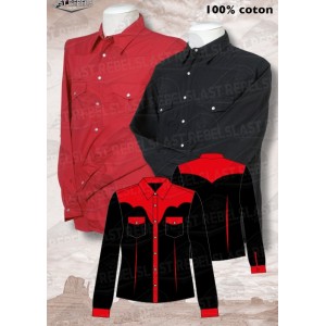 Chemise bi-color  rouge et noire