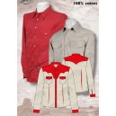 Chemise bi-color  rouge et blanche