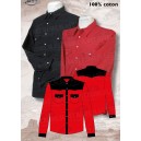 Chemise bi-color  noire et rouge