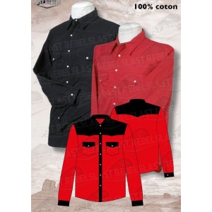 Chemise bi-color  noire et rouge