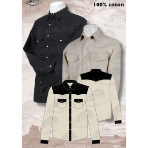 Chemise bi-color  noire et blanche