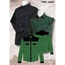 Chemise bi-color  noire et verte