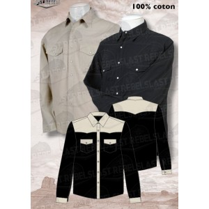 Chemise bi-color  blanche et noire
