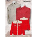Chemise bi-color  blanche et rouge