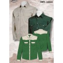 Chemise bi-color  blanche et verte