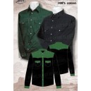 Chemise bi-color  verte et noire