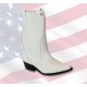 Botte western, cuir blanc, modèle " NEVADA "