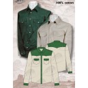 Chemise bi-color  verte et blanche