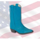 Botte western, cuir turquoise, modèle " NEVADA "