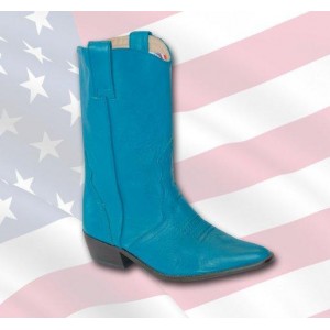 Bottes western femme, cuir turquoise, modèle " NEVADA ".